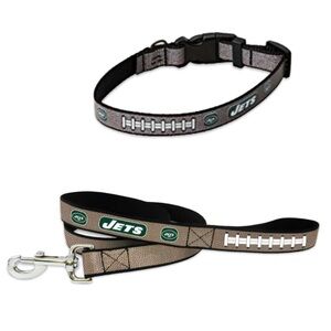 NWT [Gamewear] New York Jets NFL Football Matching Reflective Pet Leash & Collar
